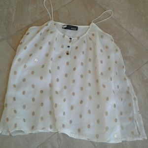 White and gold MYNE camisole.